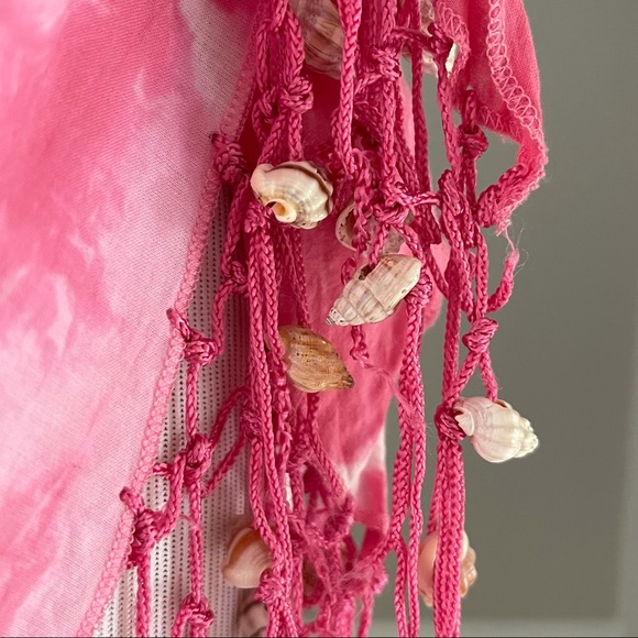 So cute! Beach wrap with real seashells, tie-dye - Picture 4 of 9